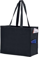 16 x 6 x 12 + 6 Black Non Woven Tote