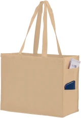 16 x 6 x 12 + 6 Tan Non Woven Tote