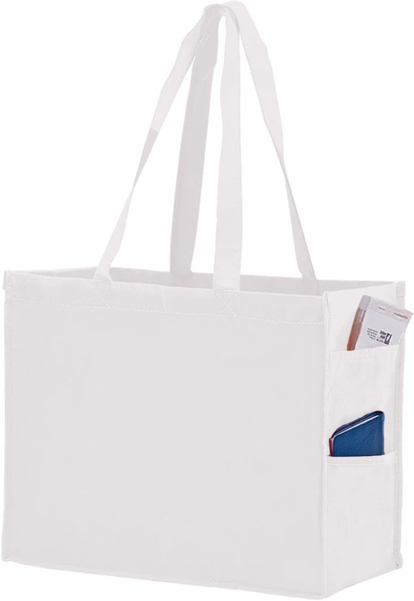 16 x 6 x 16 + 6 White Non Woven Tote
