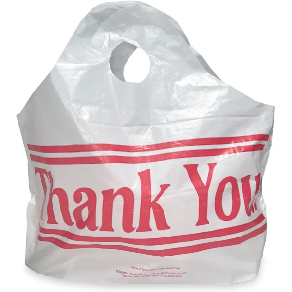 18 x 16 + 9 Bottom Gusset Wave Top Thank You Bag