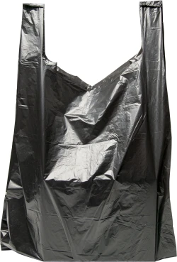 18" x 8" x 28" Black T-Shirt Bags 0.65 Mil