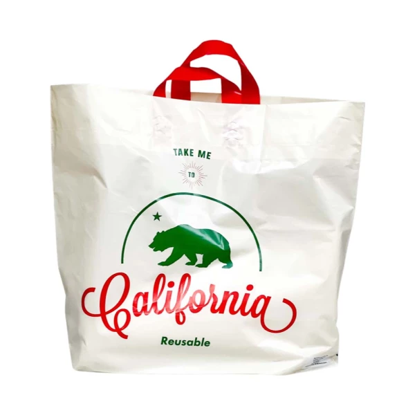Color Soft Loop Plastic Shopping Bags w/Bottom Board
