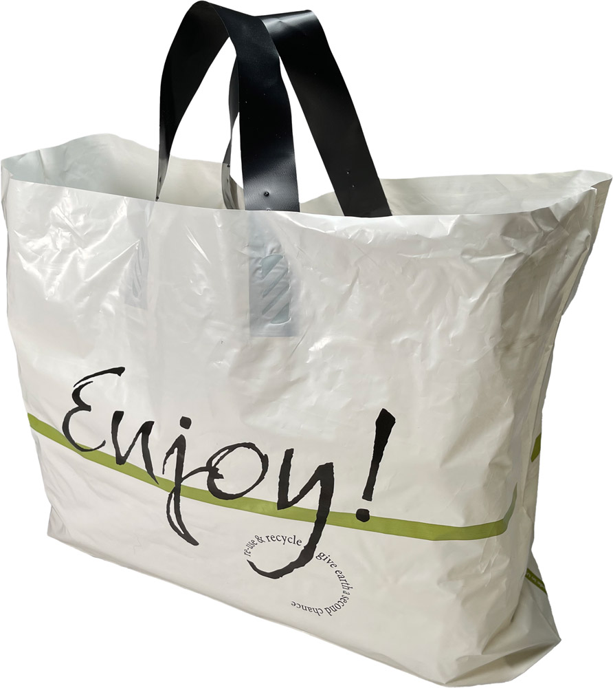 Glopack Plastic Catering Bag, SLNLWTTD, Wide Gusset Soft Loop Handle,  14