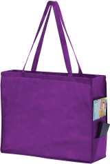 20 x 6 x 16 + 6 Purple Non Woven Tote