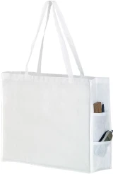 20 x 6 x 16 White Non Woven Over the Shoulder Tote Bag