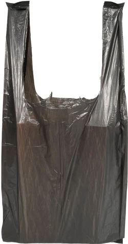 6" x 3" x 12" Black T-Shirt Bags 0.65 Mil