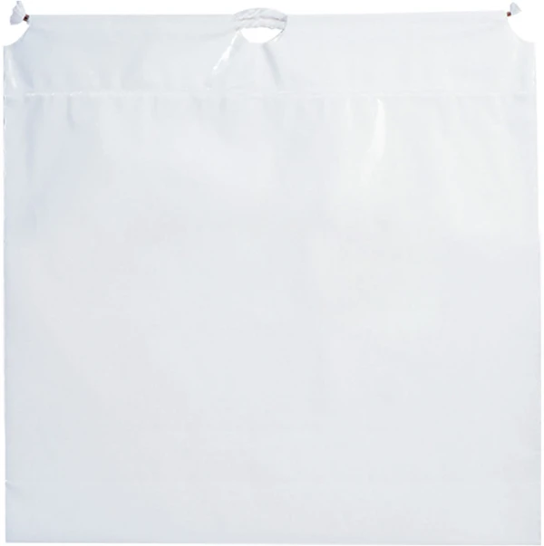 White Cotton Cord Drawstring Plastic Bags - 9 x 11 + 2 2.5 mil