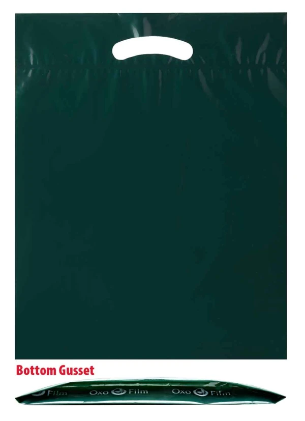 Hunter Green 9x12+2 2.5 Mil Eco Friendly Shopping Bags