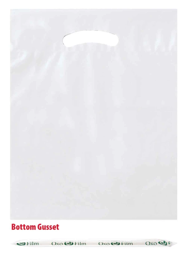 White 9x12+2 2.5 Mil Eco Friendly Shopping Bags