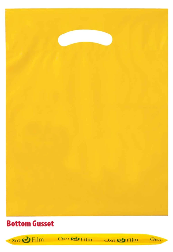 9 x 12 plus 2 yellow fold over die cut handle bags