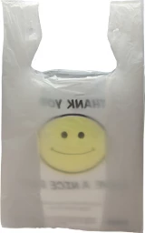 Large Smiley Face Plastic Shopping Bags - Heavy