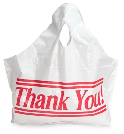 15" x 14" + 5" Wave Top "Thank You" Carry Out Bag