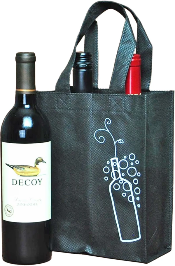 7x9.25x3.75 2 Bottle Non-Woven Polypropylene Wine Bag