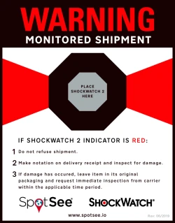 4.5in x 5.75in ShockWatch 2 Companion Labels