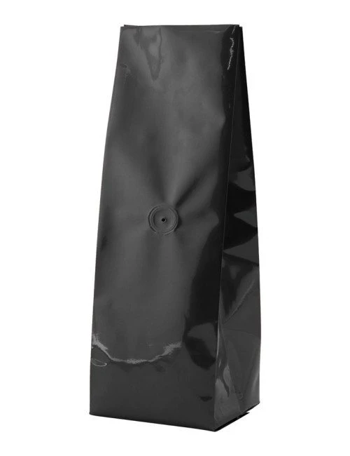 Black 8 oz. Side Gusset Bags with Valve
