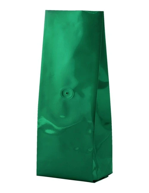 Green 8 oz. Side Gusset Bags with Valve