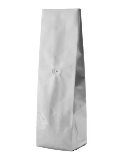 Transparent Silver 16 oz. Side Gusset Bags with Valve