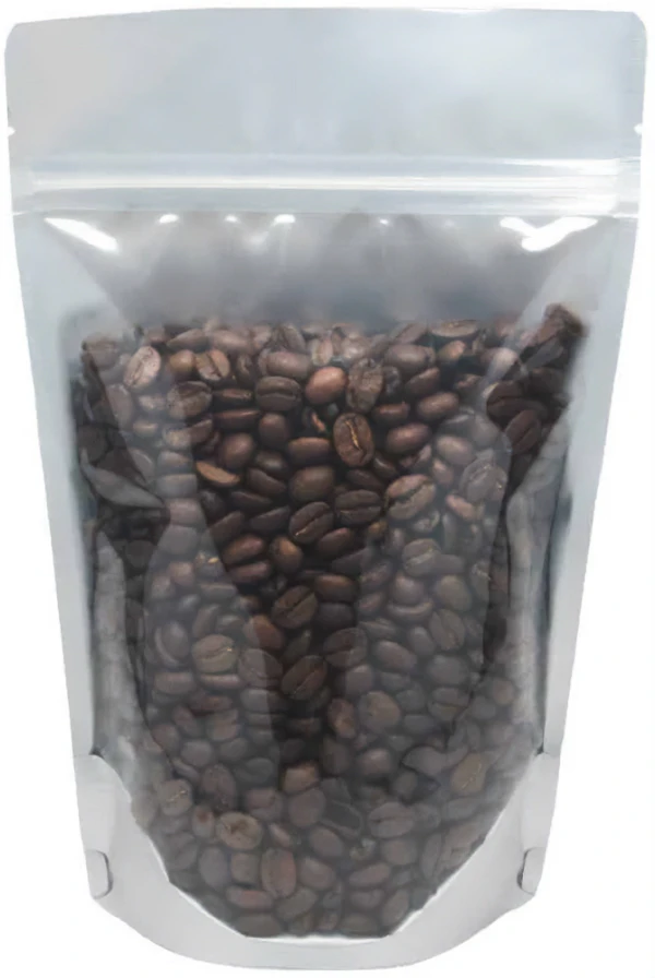 8 oz Stand Up Pouch Clear/Black PET/ALU/LLDPE