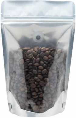 Clear/Black 8 oz. Stand Up Pouch with Valve