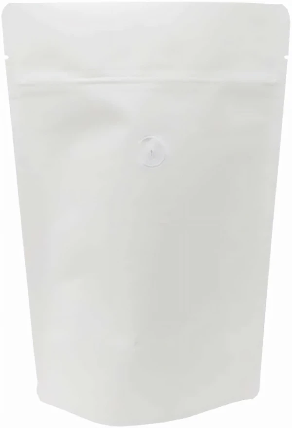2 lb Stand Up Pouch with valve White Kraft WHITE KRAFT/PET/ALU/LLDPE