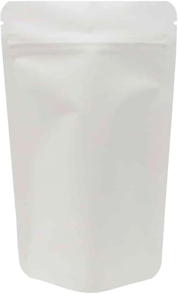 8 oz Stand Up Pouch White Kraft WHITE KRAFT/PET/ALU/LLDPE