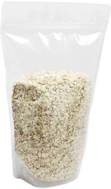 5 lb Stand Up Zipper Pouch Bags - 11 7/8x19+5 1/2 CLEAR - PET/LLDPE with Oats