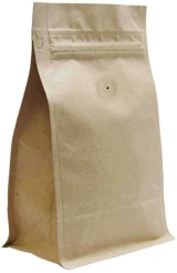 Kraft 12 oz. Block Bottom Side Gusset Bags with Valve