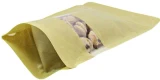 Bottom Gusset of 16 oz. Rice Paper Stand Up Zipper Pouch Bags - 7x11 1/2 + 4 KRAFT - RICE PAPER/PET/LLDPE