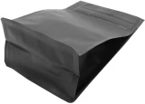 Matte Black 12 oz. Block Bottom Side Gusset Bags with Valve