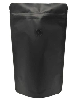 Matte Black 4 oz. Stand Up Pouch with Valve