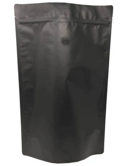 Matte Black 5 lb Stand Up Pouch with Valve