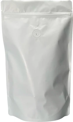 Matte White 12 oz. Stand Up Pouch with Valve