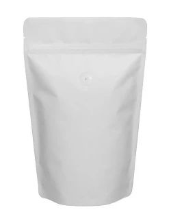 Matte White 16 oz. Stand Up Pouch with Valve