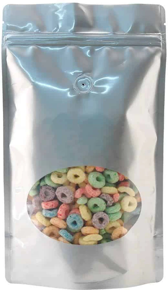 16 oz. Laminated Window Stand Up Zipper Pouch Bags - 6 3/4x11 1/2 + 4 SILVER - PET/LLDPE