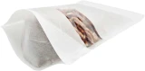 Bottom Gusset 16 oz. Rice Paper Stand Up Zipper Pouch Bags - 7x11 1/2 + 4 WHITE - RICE PAPER/PET/LLDPE