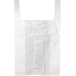 18" x 8" x 28" White T-Shirt Bags 0.65 Mil