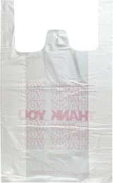 Back of 18 x 8 x 28 HDPE Plastic Large Thank You Take Out Bags