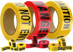 Printed Yellow and Red Barricade Caution Tape