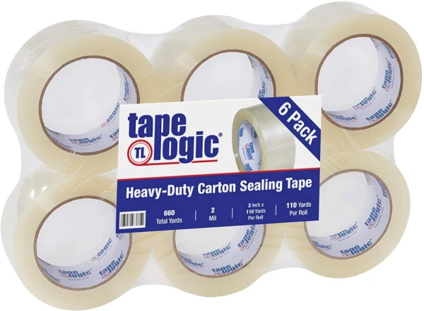 Clear 2 inch x 110 Yds 2 Mil Acrylic Tape - 6/Pack