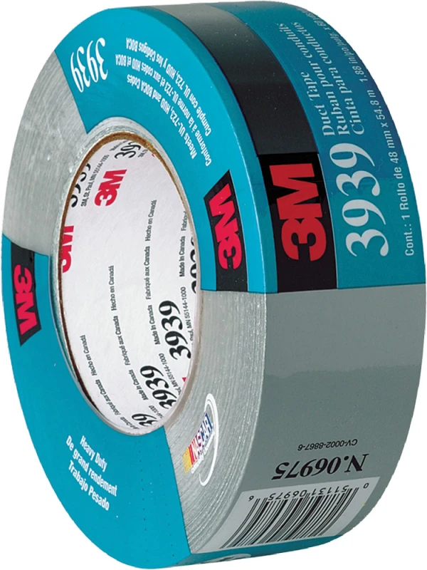 Silver 3M 3939 72 mm x 55 m 9 mil Duct Tape - 9 Mil