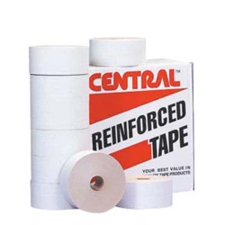 Central 235 72 mm x 375 ft White Reinforced Paper Tape