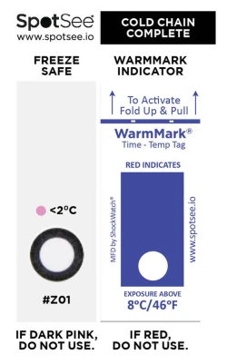 Freeze/Warm Temperature Indicator 2 degree - 8 degree C / 36 degree - 46 degree F