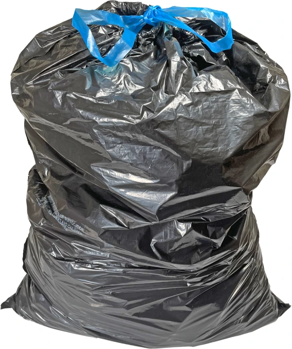 44 Gallon Black Drawstring Trash Bags - 1.2 Mil