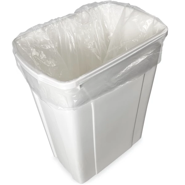 Vintage VMP-H334016N 30 Gallon Garbage Bags / Trash Can Liners, 33 x 40,  16 Mic, Clear - 250 / Case
