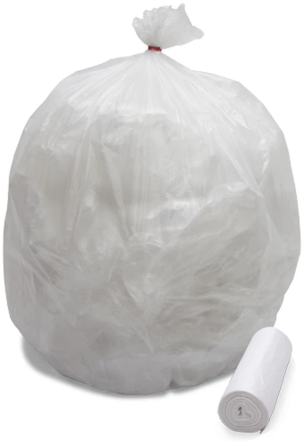 40-45 Gallon Natural High Density Trash Bags - 17 Micron