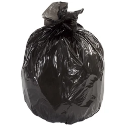 40-45 Gallon Black Post Consumer Recycled Trash Liners - 40" x 46" 1.5 Mil