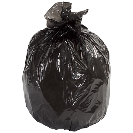 60 Gallon Black Repro Trash Bags - 2 Mil
