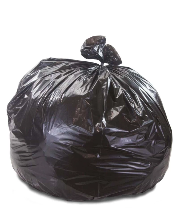 56 Gallon Black Repro Trash Bags - 1.5 Mil