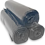 Rolls of 56 Gallon Black Regular Duty Garbage Bags 43 x 47