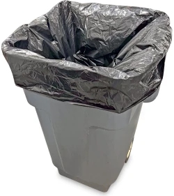 56 Gallon Black Repro Trash Bags - 1.5 Mil